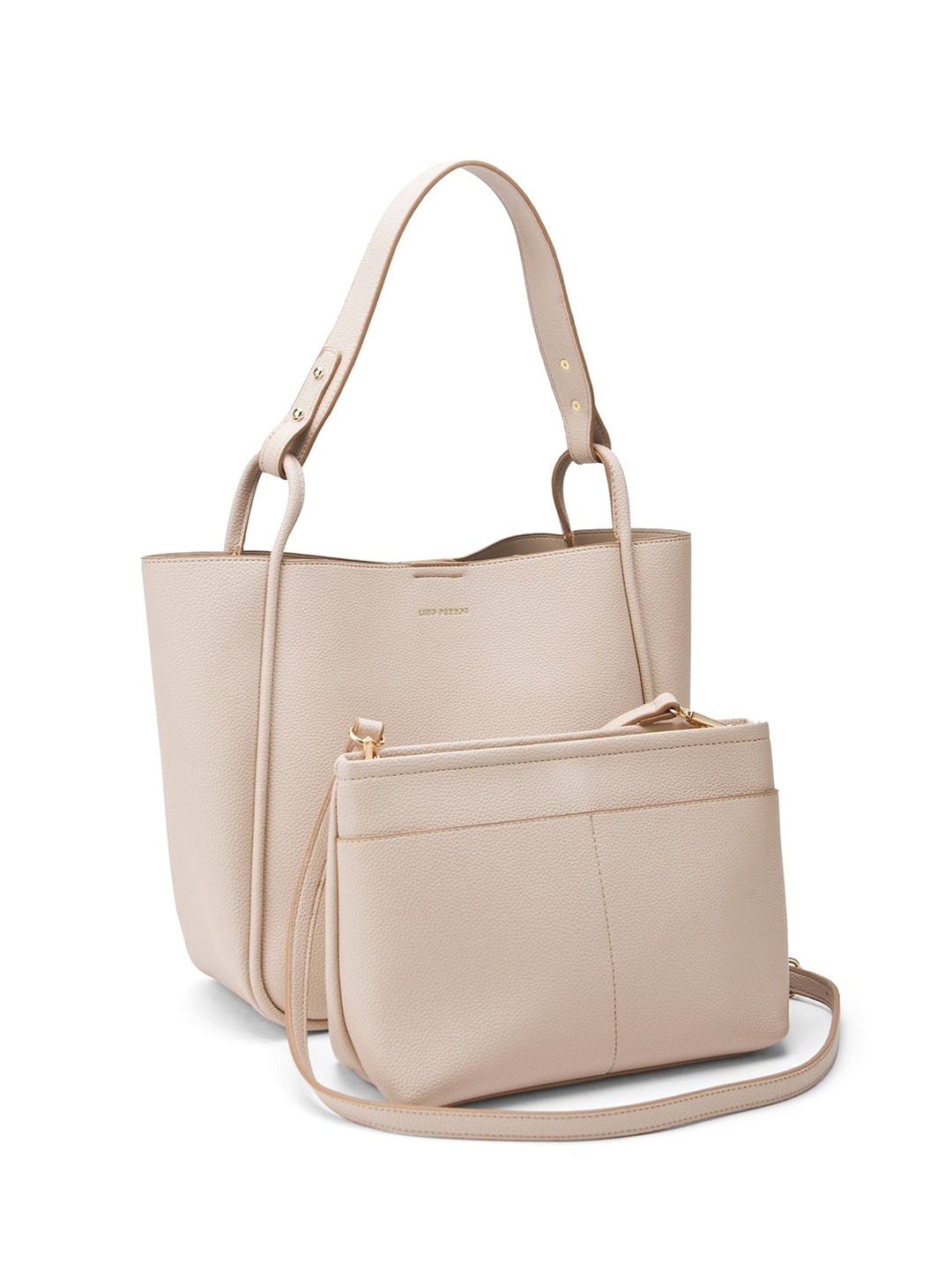 

Lino Perros Colourblocked Oversized Shopper Tote Bag with Tasselled, Beige