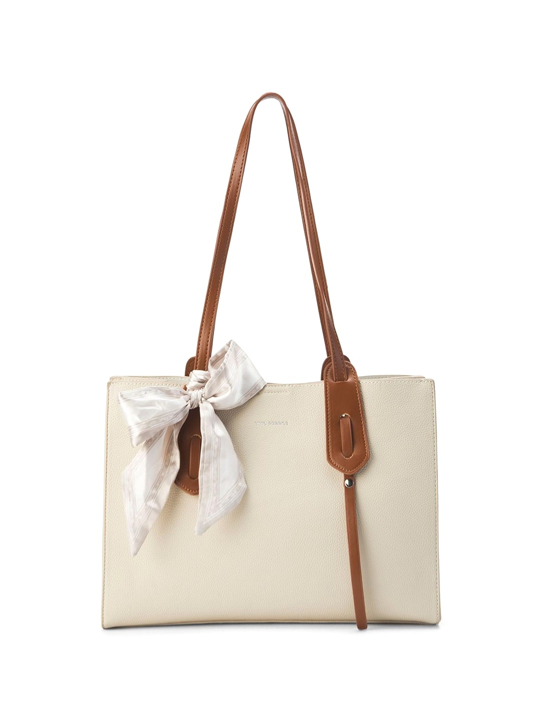 

Lino Perros Colourblocked Oversized Structured Tote Bag with Tasselled, Off white