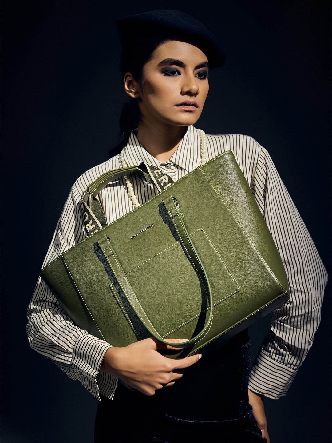 

Lino Perros Oversized Half Moon Tote Bag, Olive