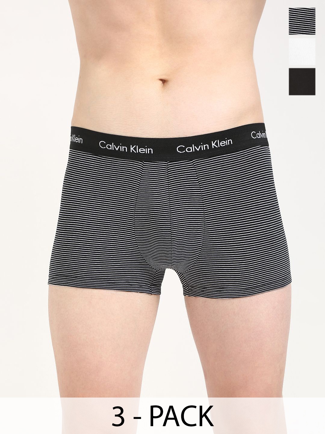 

Calvin Klein Underwear Pack Of 3 Low-Rise Short Trunk U2664999, Black