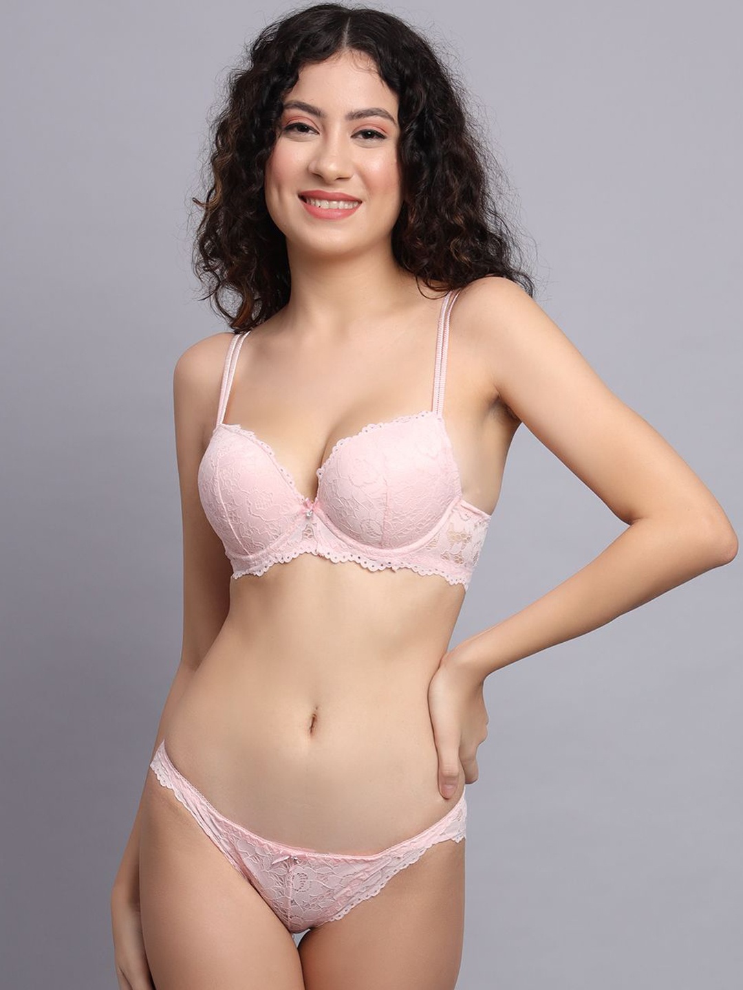 

Flamezia Shoulder Straps Lingerie Set FLMZ-SET118-PCH, Peach