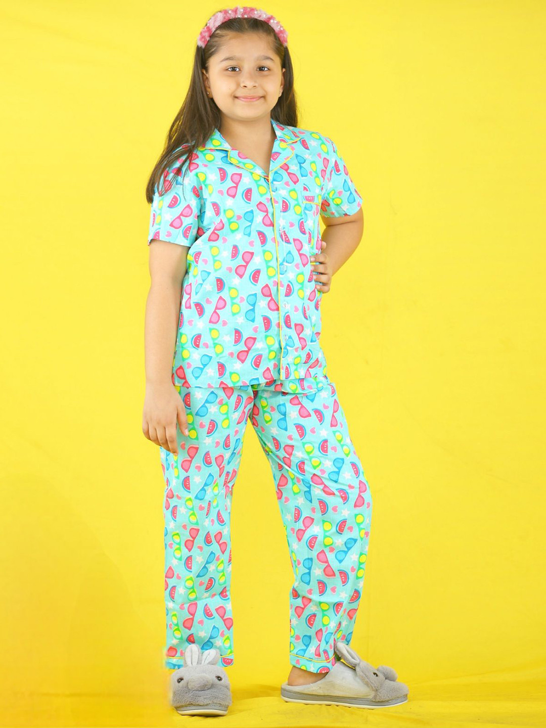 

Freesia Array Unisex Kids Printed Night suit, Blue