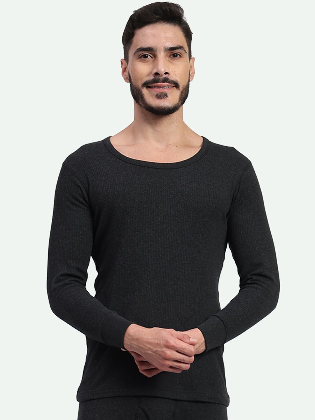 

T.T. Cotton Rich With Elastomeric Finish Thermal Top, Black