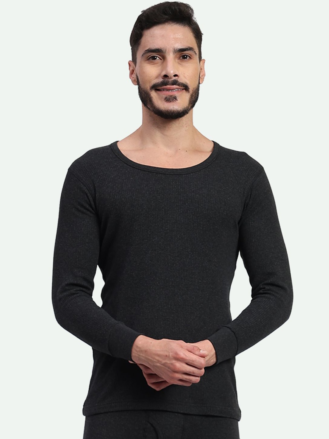 

T.T. Cotton Rich With Elastomeric Finish Thermal Top, Black