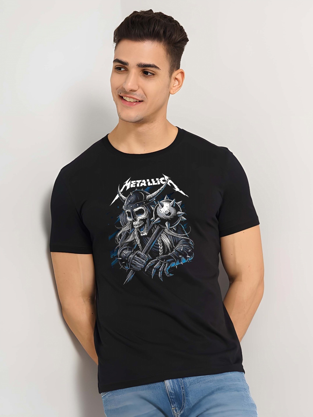 

BOWLIFESTYLE Men Pure Cotton T-shirt, Black