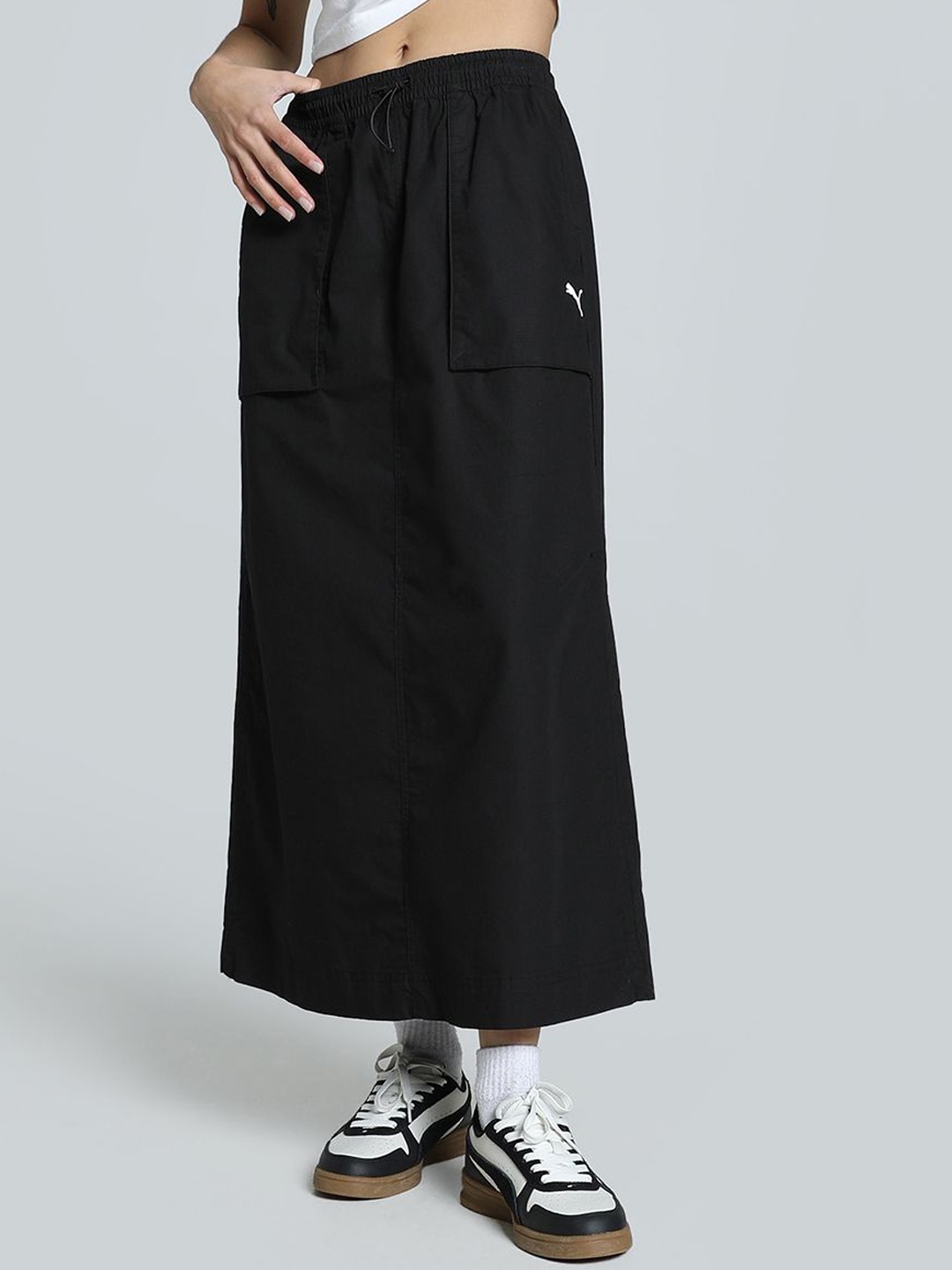 

Puma Future.Puma.Archive Zip-Off Woven Maxi Skirt, Black