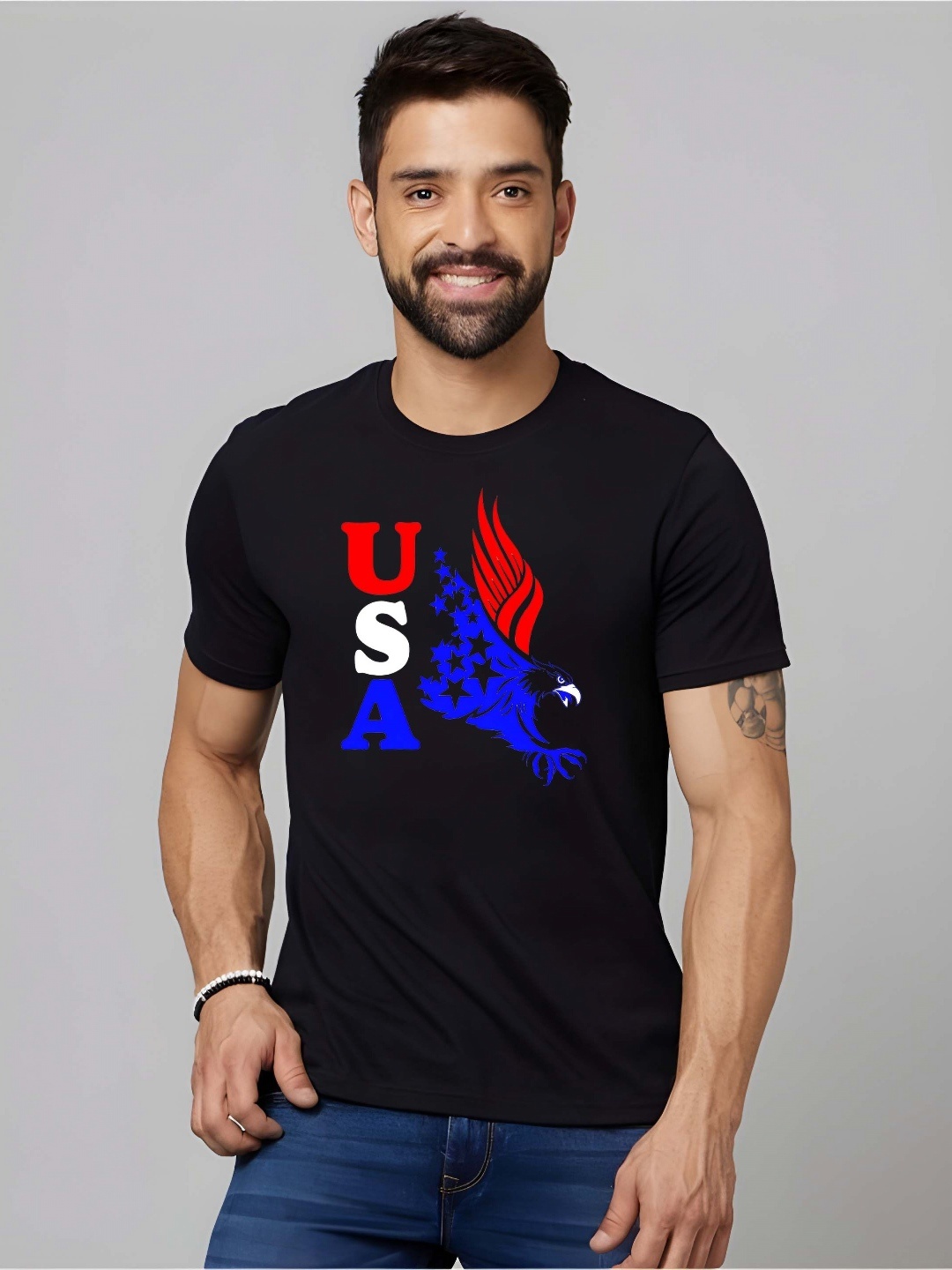 

BOWLIFESTYLE Men Pure Cotton T-shirt, Black