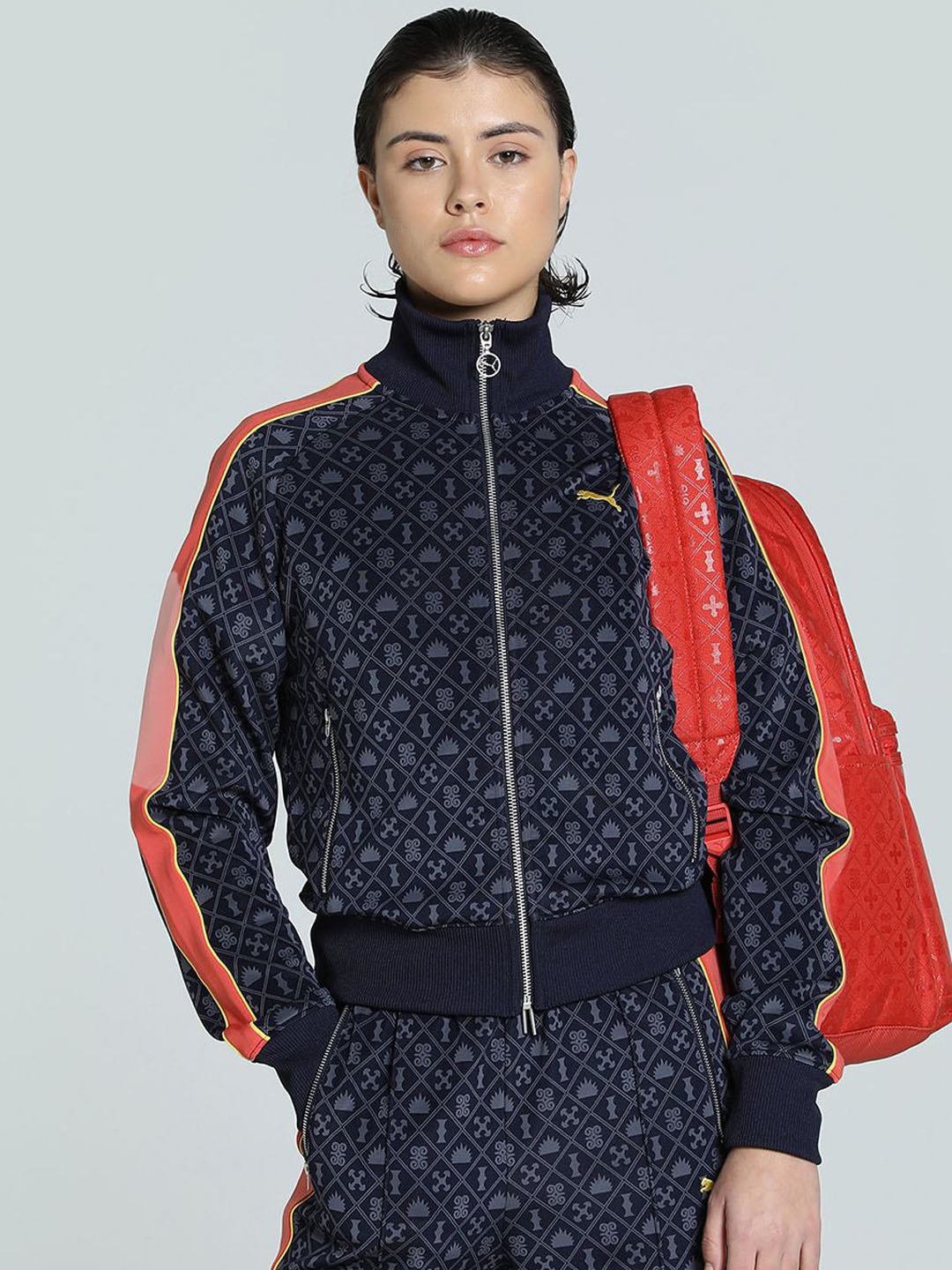 Puma Road To Unity Printed Long Sleeve Jacket, Navy blue