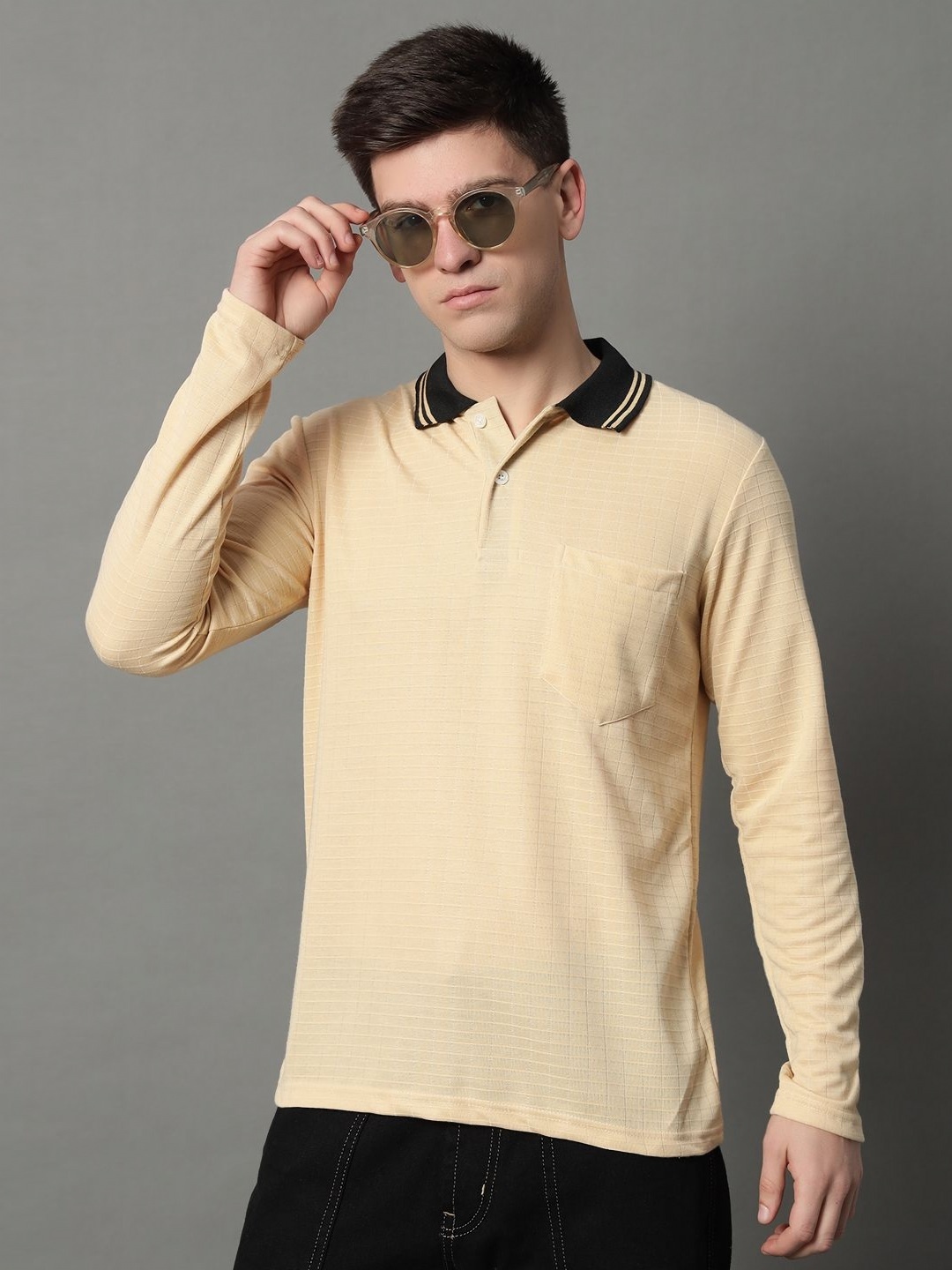 

GET GOLF Men Hooded Pockets T-shirt, Beige