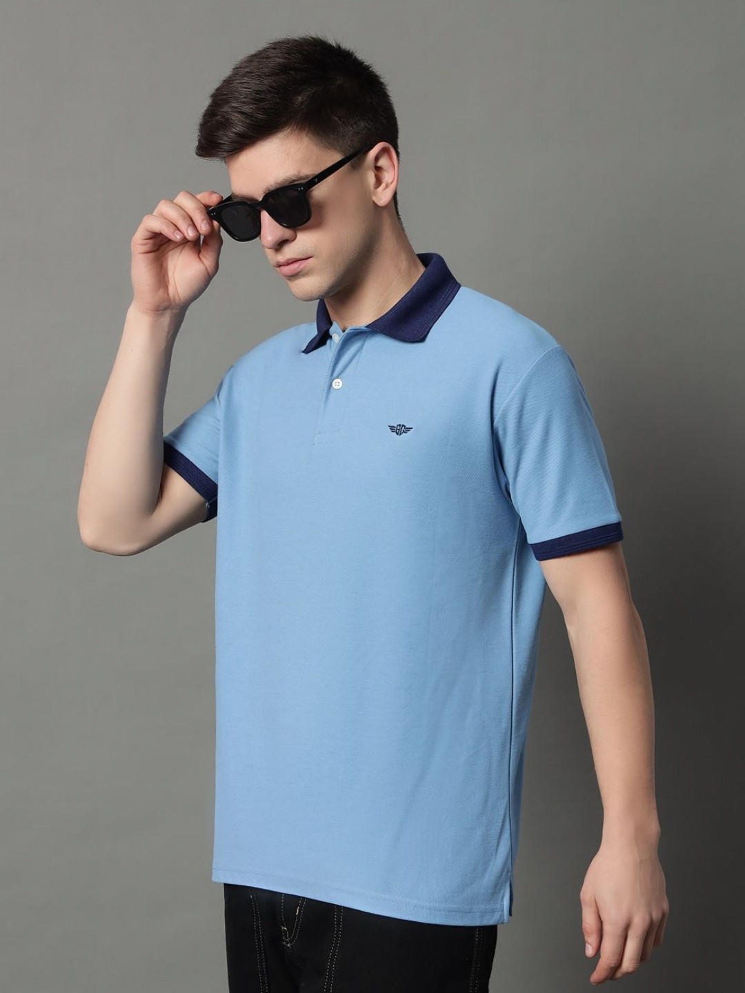 

GET GOLF Men Polo Collar T-shirt, Blue