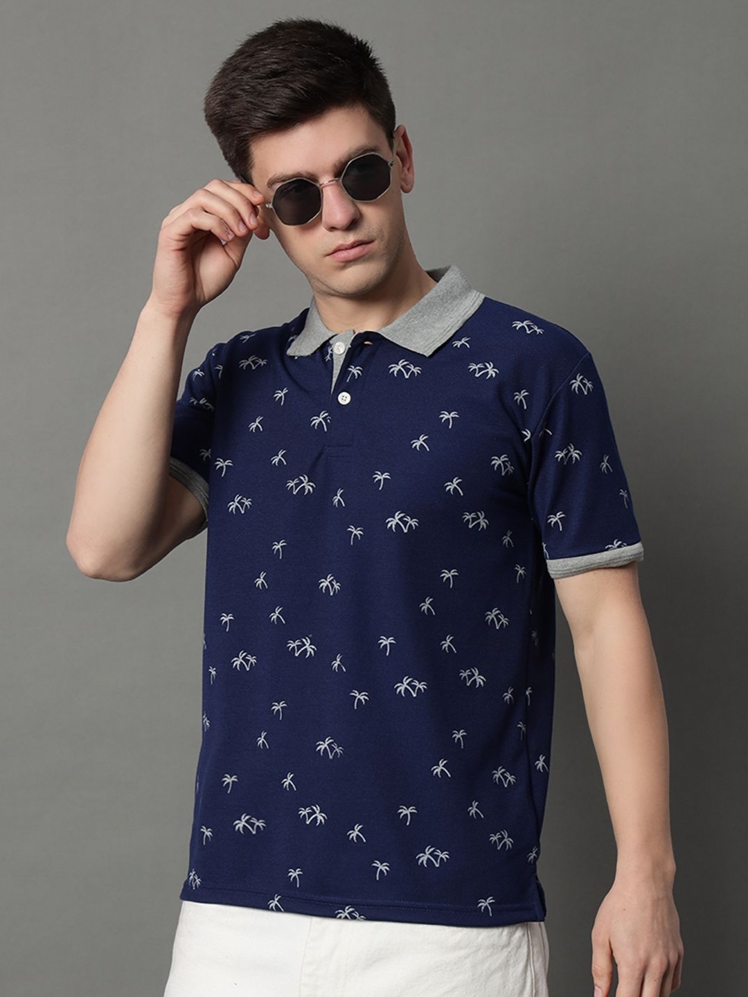 

GET GOLF Men Polo Collar T-shirt, Navy blue