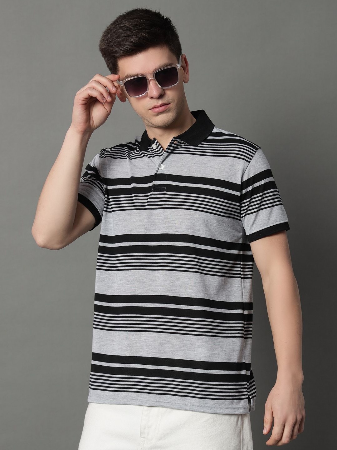 

GET GOLF Men Striped Pockets T-shirt, Multi