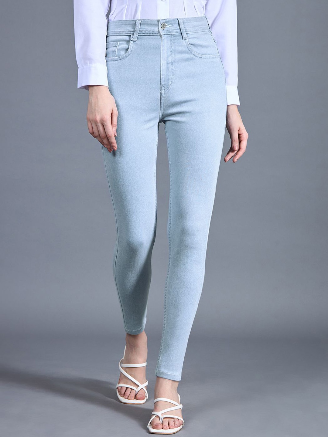 

Miss Chase Women Skinny Fit High-Rise Stretchable Jeans, Blue