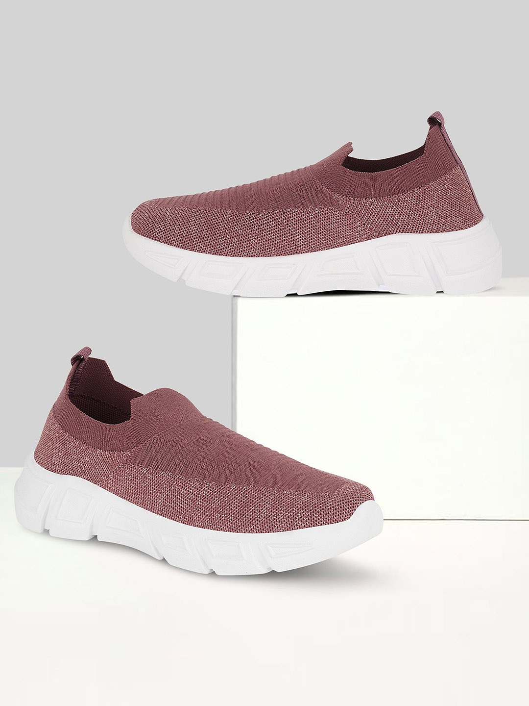 

Tiny Bugs Women Woven Design Slip-On Sneakers, Purple
