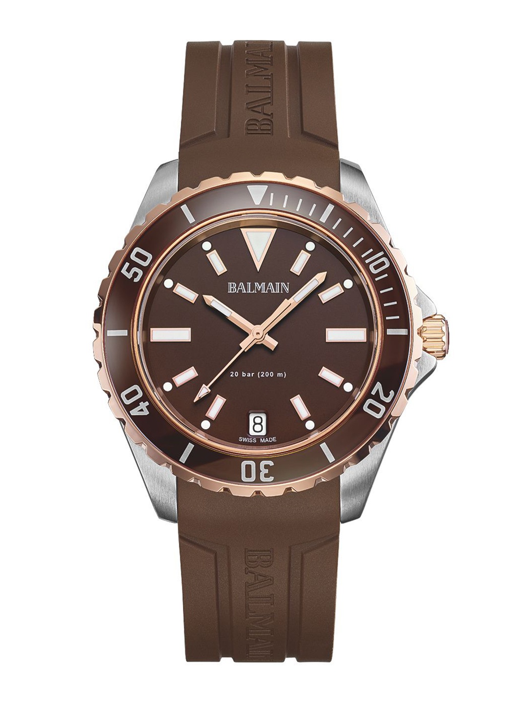 

Balmain Men Brass Dial & Bracelet Style Straps Analogue Watch B43485255, Brown