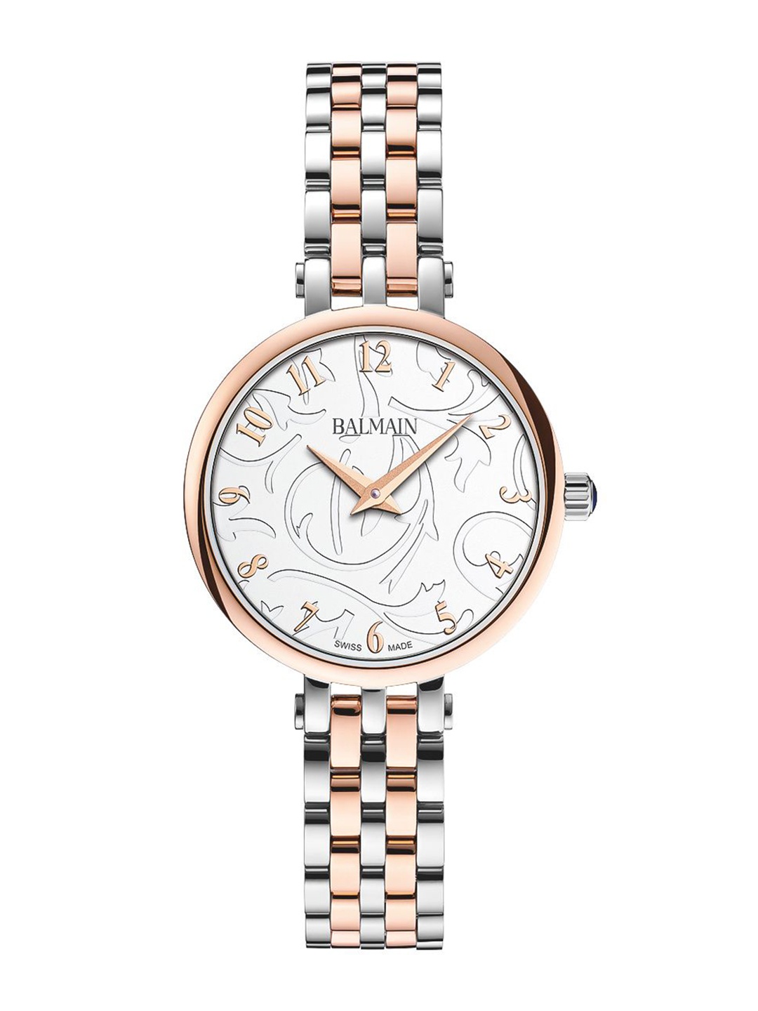 

Balmain Women Brass Patterned Dial & Stainless Steel Straps Analogue Watch B42983314, Silver