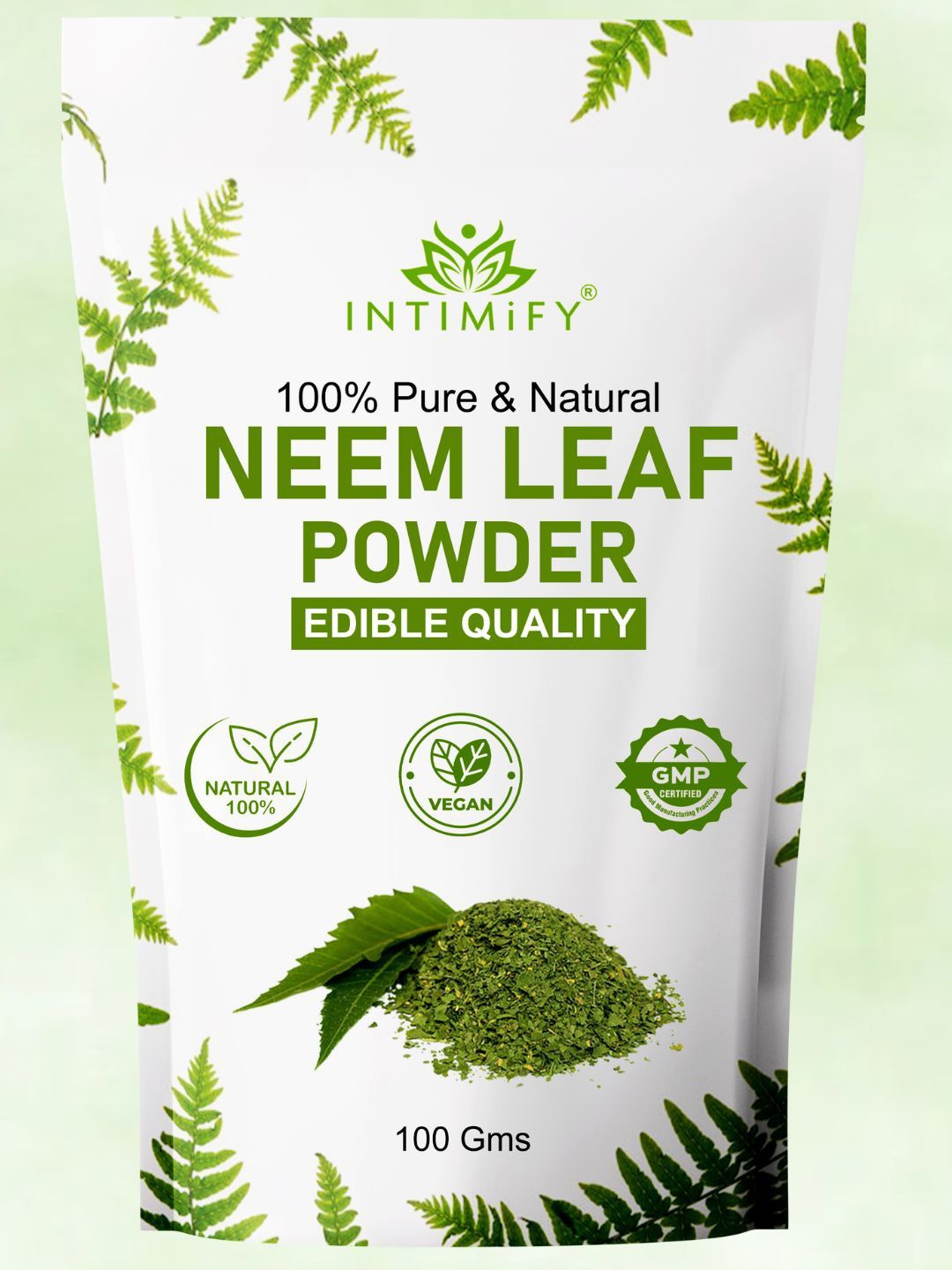 

INTIMIFY Pure & Natural Neem Powder - 100 g, Green