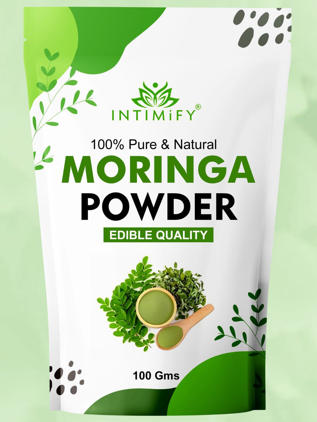 

INTIMIFY Pure & Natural Moringa Powder - 100 g, Green