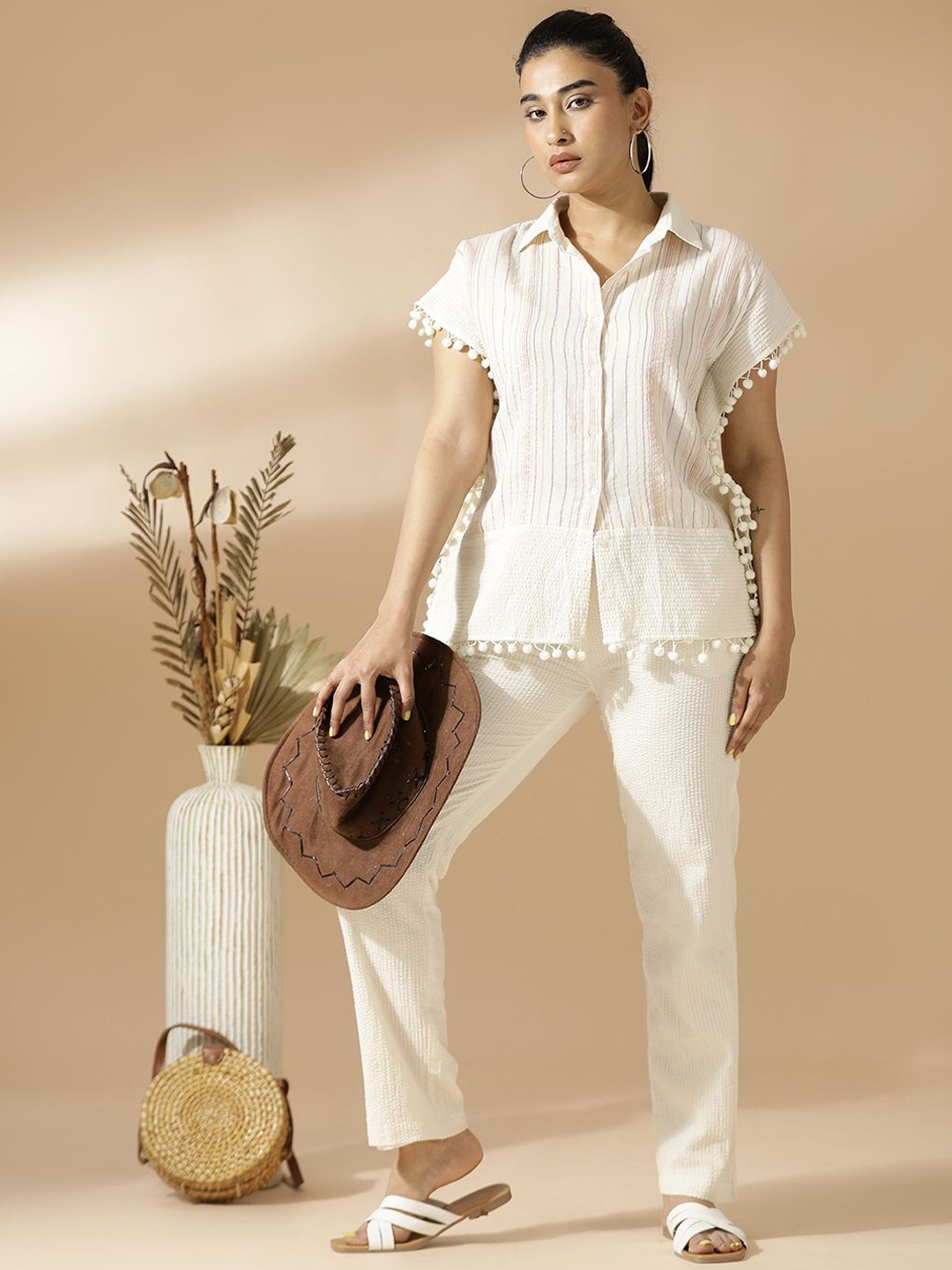 

Mugo Kaftan Top & Trouser Co-Ords, Off white