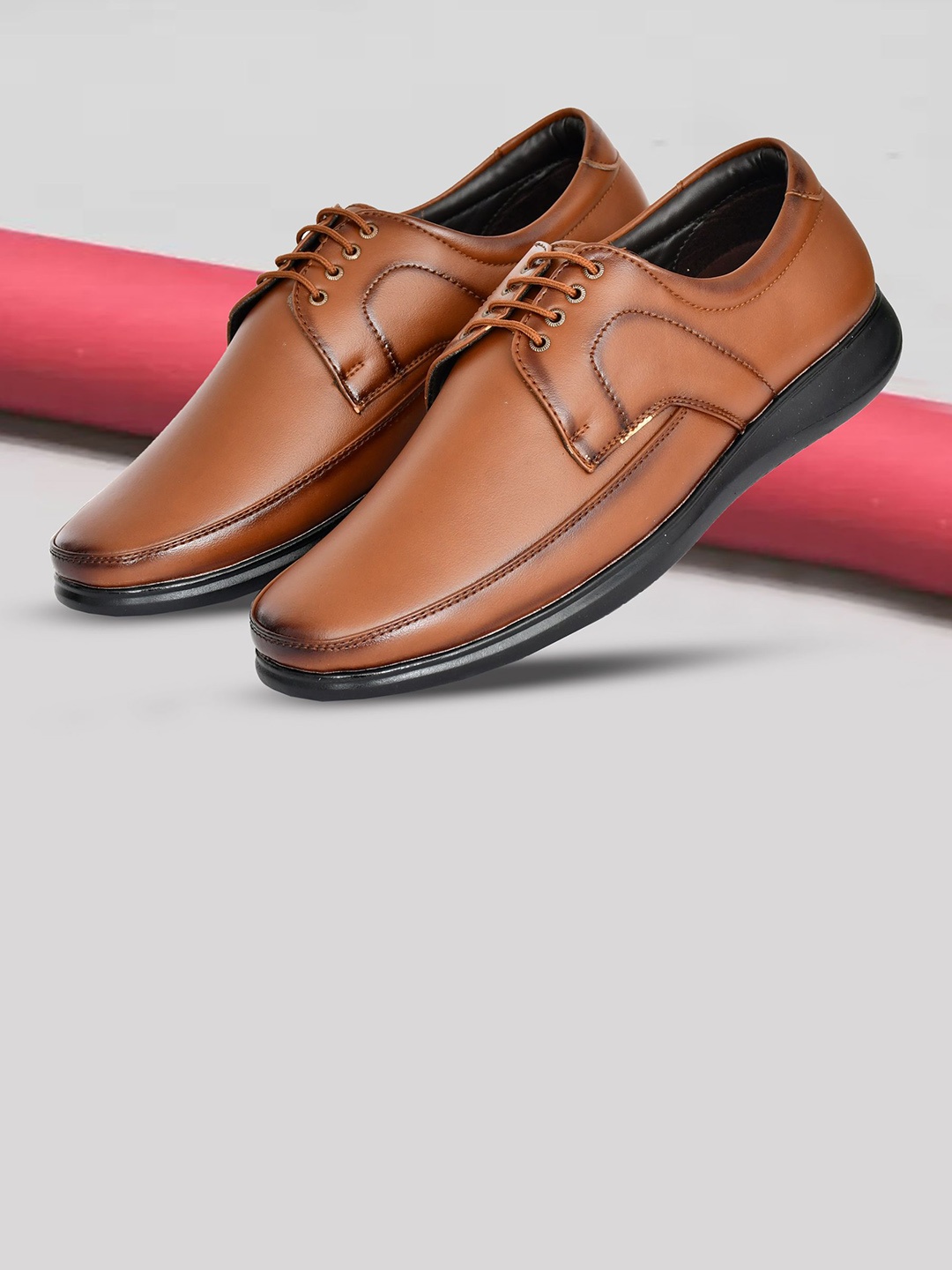 

RDXO Men Leather Formal Derbys, Tan