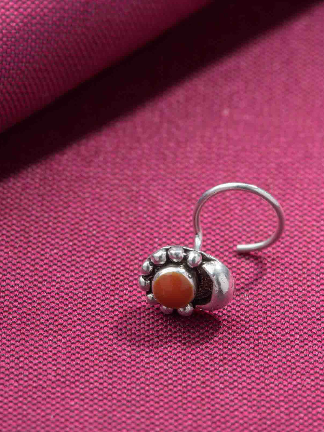 

Gargi by P. N. Gadgil & Sons 925 Sterling Silver Antique Ring Nosepin