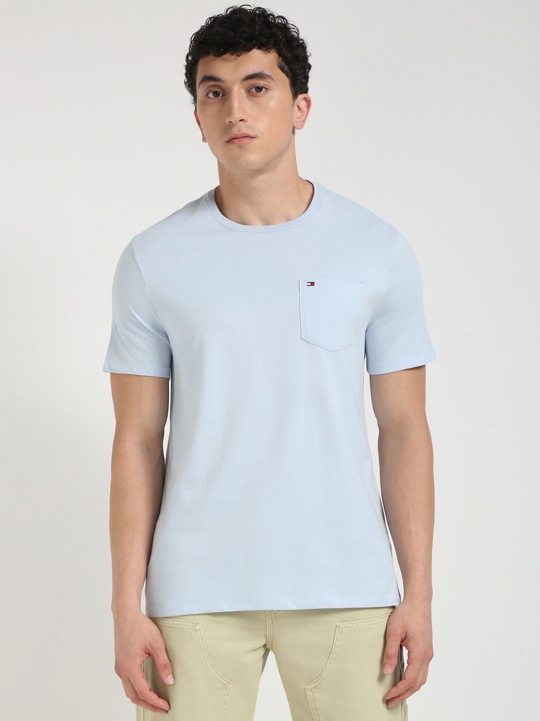 

Tommy Hilfiger Men Solid Round Neck Cotton T-shirt, Blue