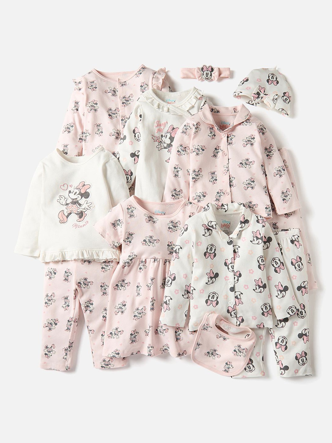 

Juniors by Babyshop Girls Printed Cotton Sleepsuit, Pink