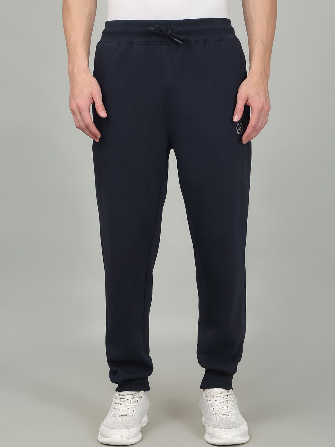 

Cantabil Men High-Rise Joggers, Navy blue