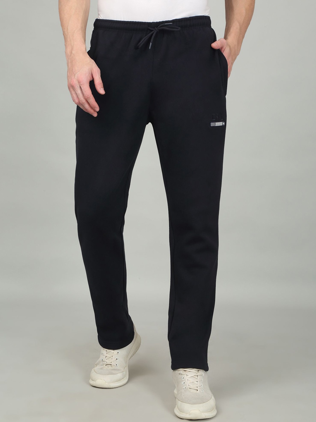 

Cantabil Men Regular Fit Mid Rise Track Pants, Navy blue