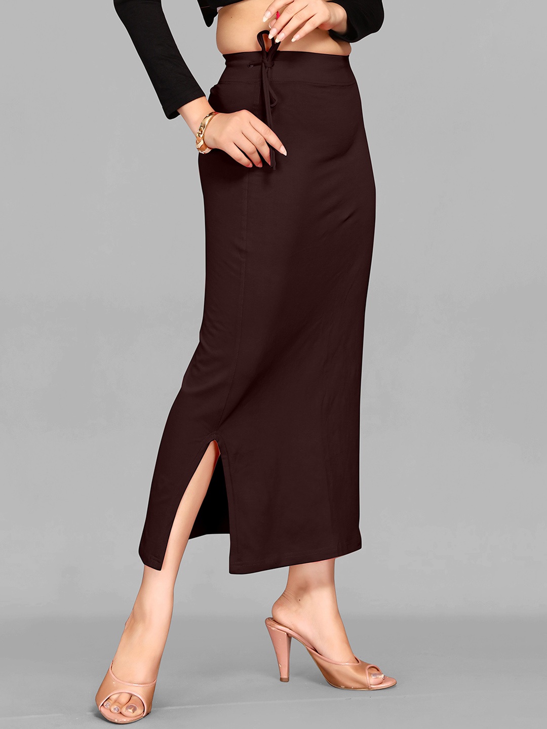 

ALYNE Women Saree Shapewear With Side Slit, Brown