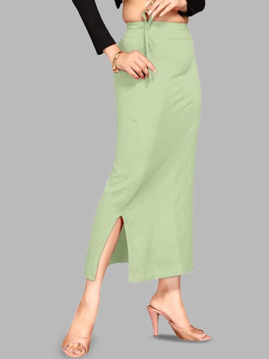 

ALYNE Women Saree Shapewear With Side Slit, Lime green