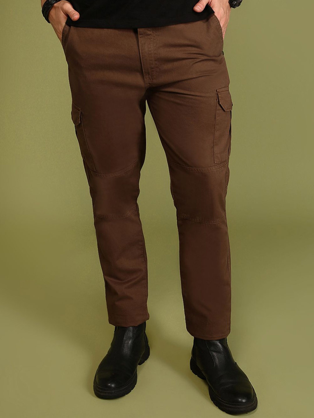 

Urban Dog Men Regular Fit Cargo Trouser, Brown