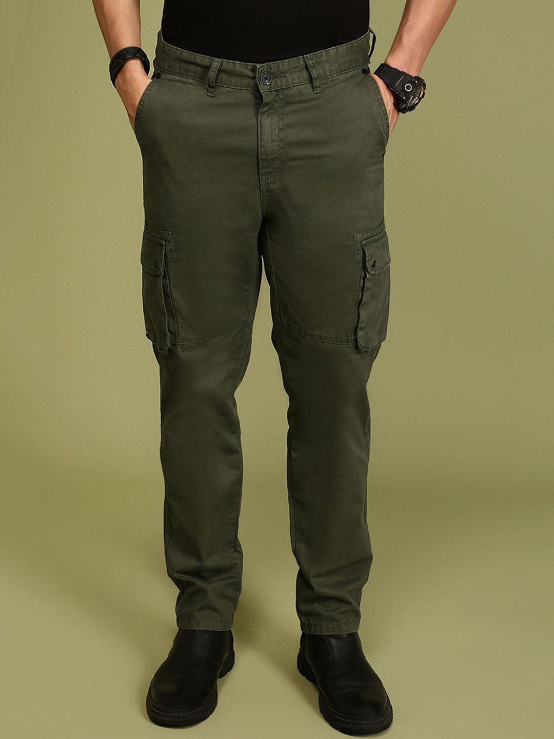 

Urban Dog Men Cargos Trousers, Green