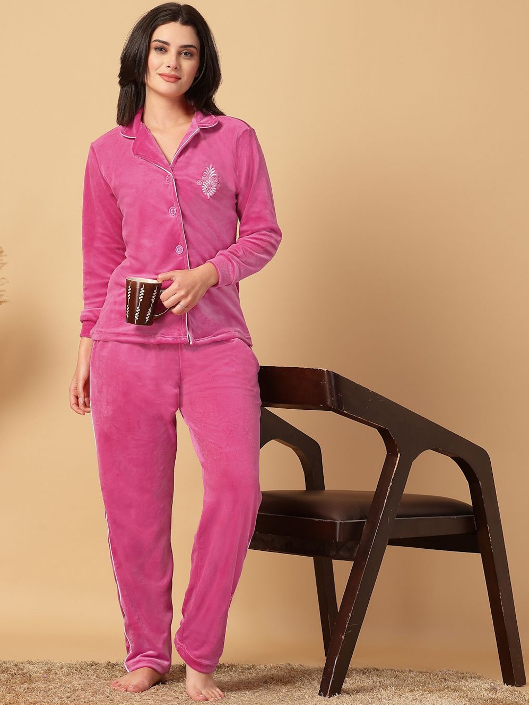 

FABINALIV Women Night suit, Pink