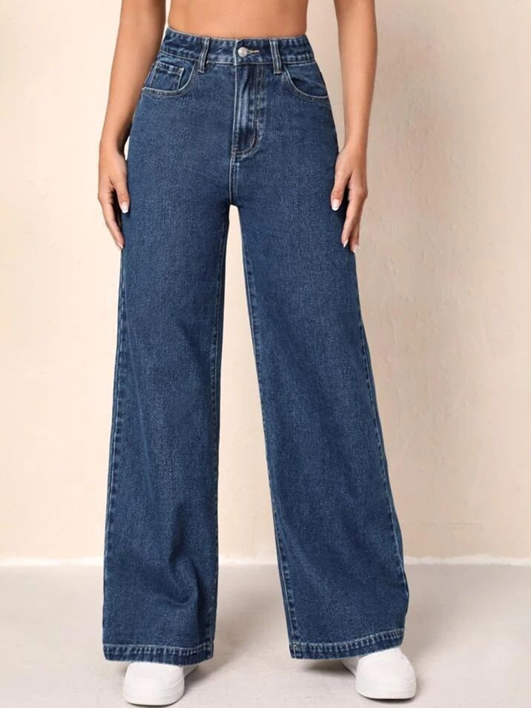 

SMVDENTERPRISES Women Comfort High-Rise Stretchable Jeans, Navy blue