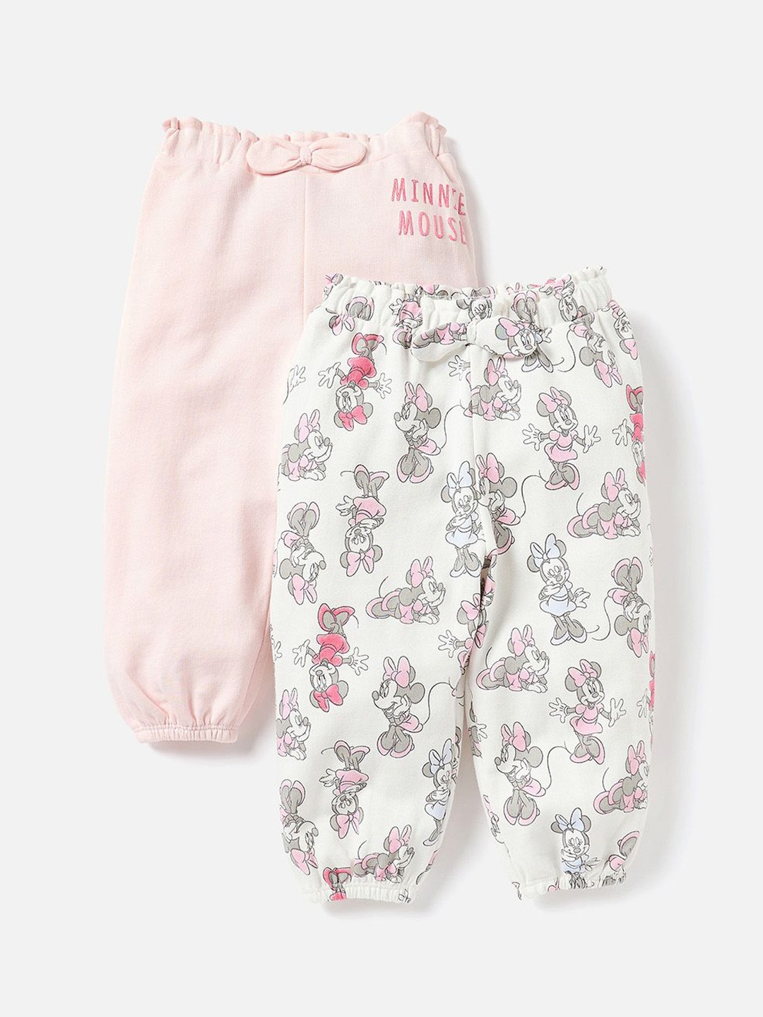 

Juniors by Babyshop Girls Pack Of 2 Printed Cotton Joggers, White
