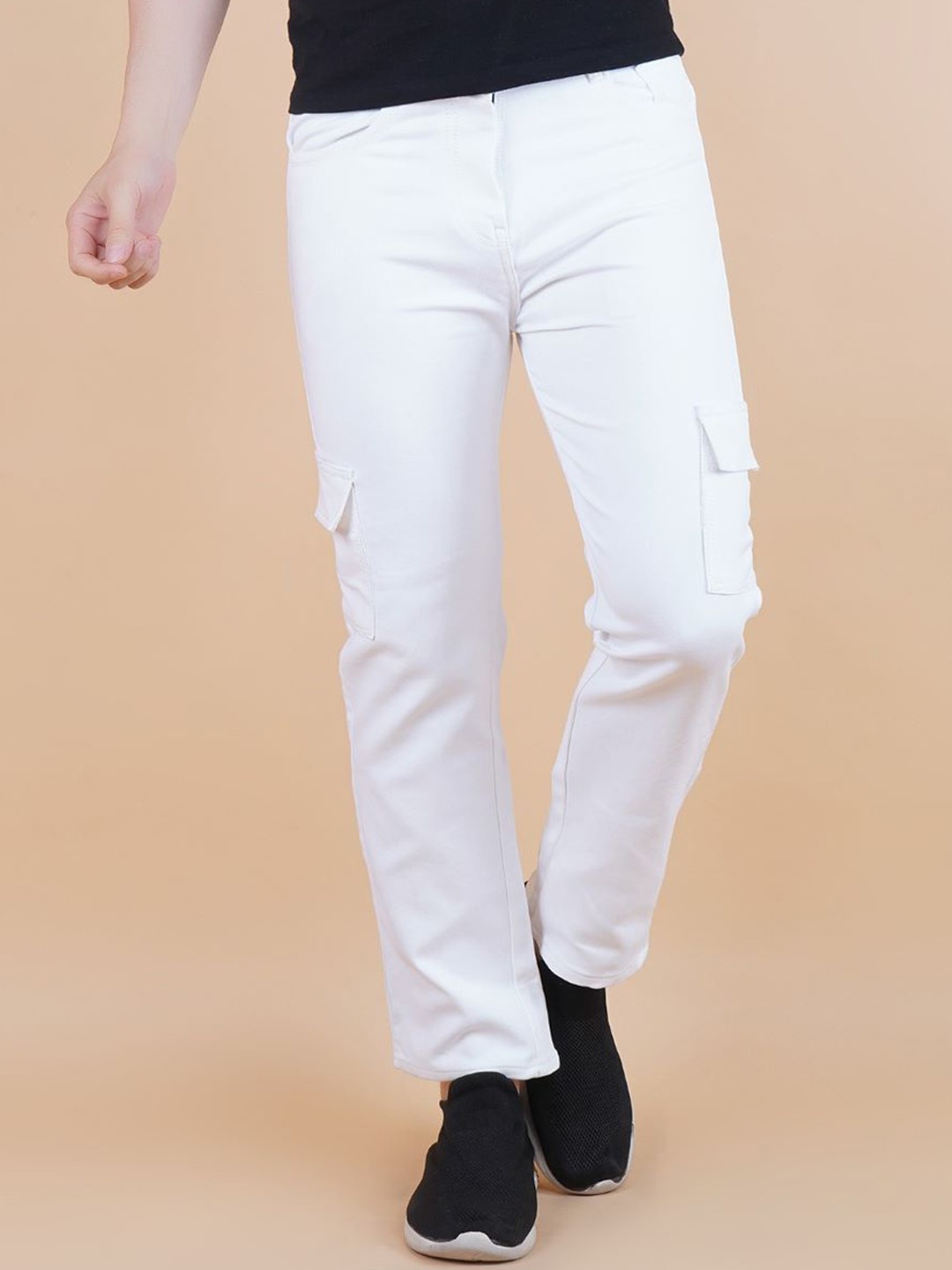 

LINARIA Men Comfort Baggy Mid-Rise Stretchable Jeans, White