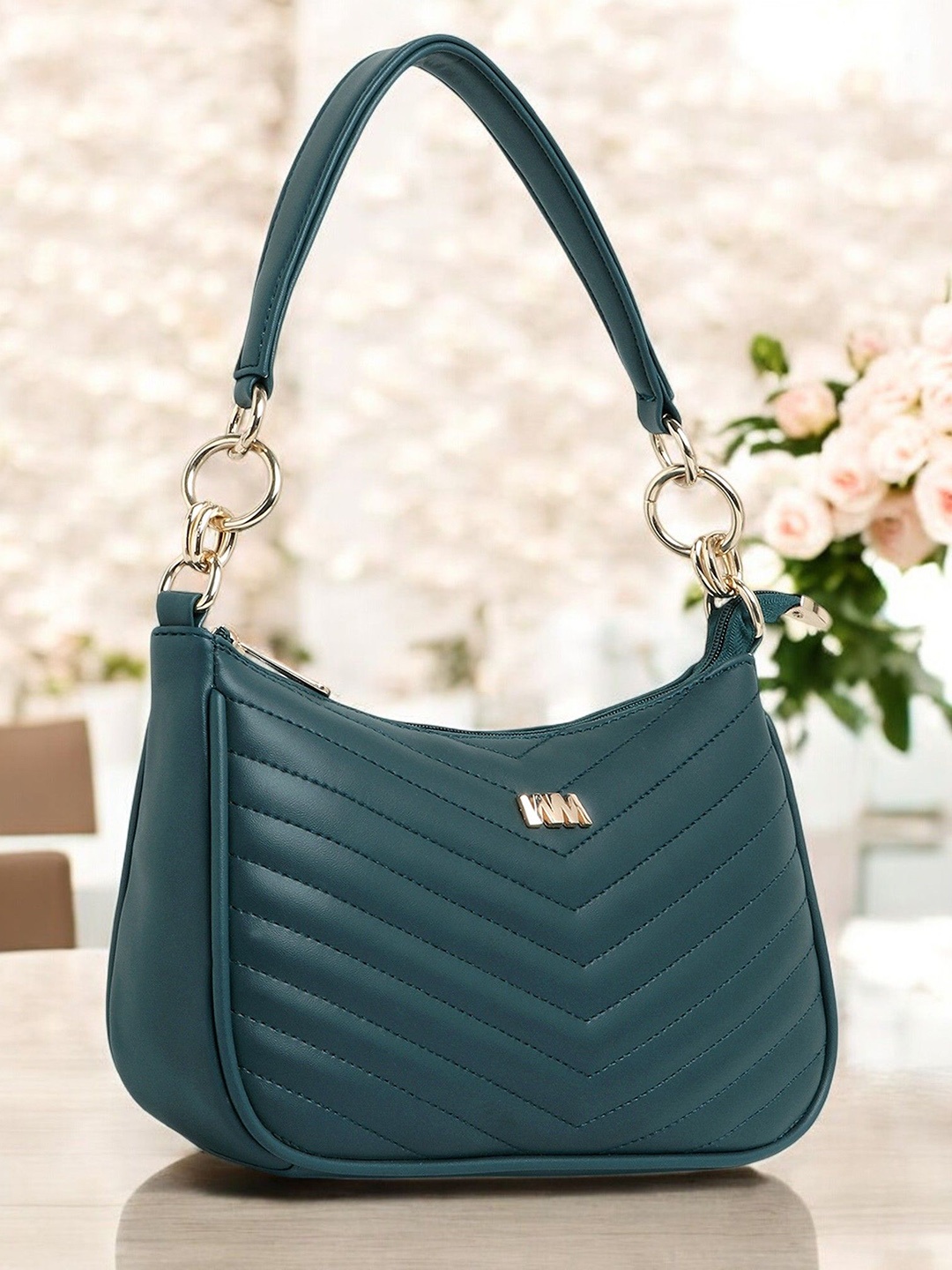 

WOMEN MARKS Women Striped Handheld Bag, Green