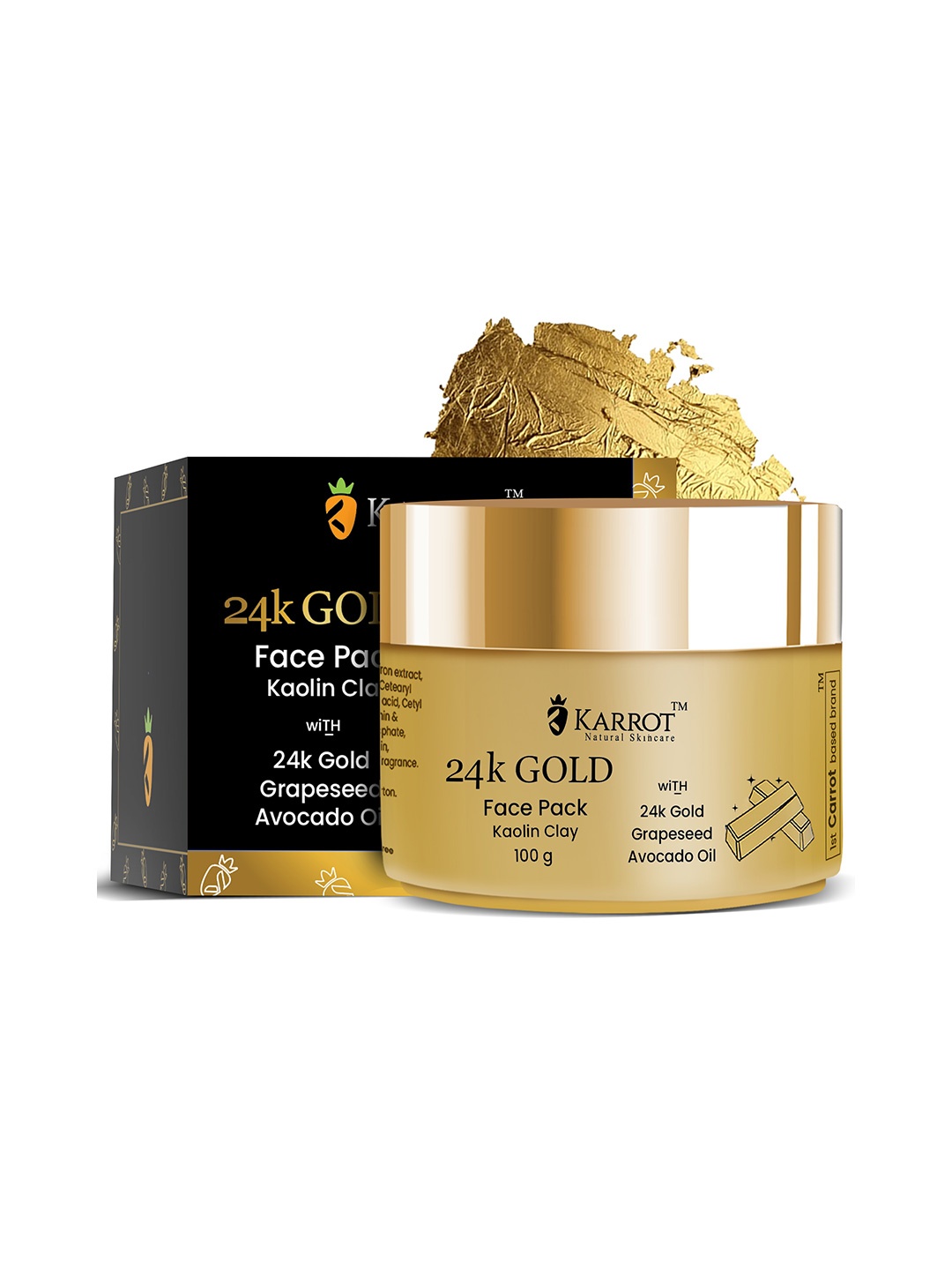 

KARROT NATURAL SKINCARE 24K Gold Brightening & Glowing Face Pack - 100g