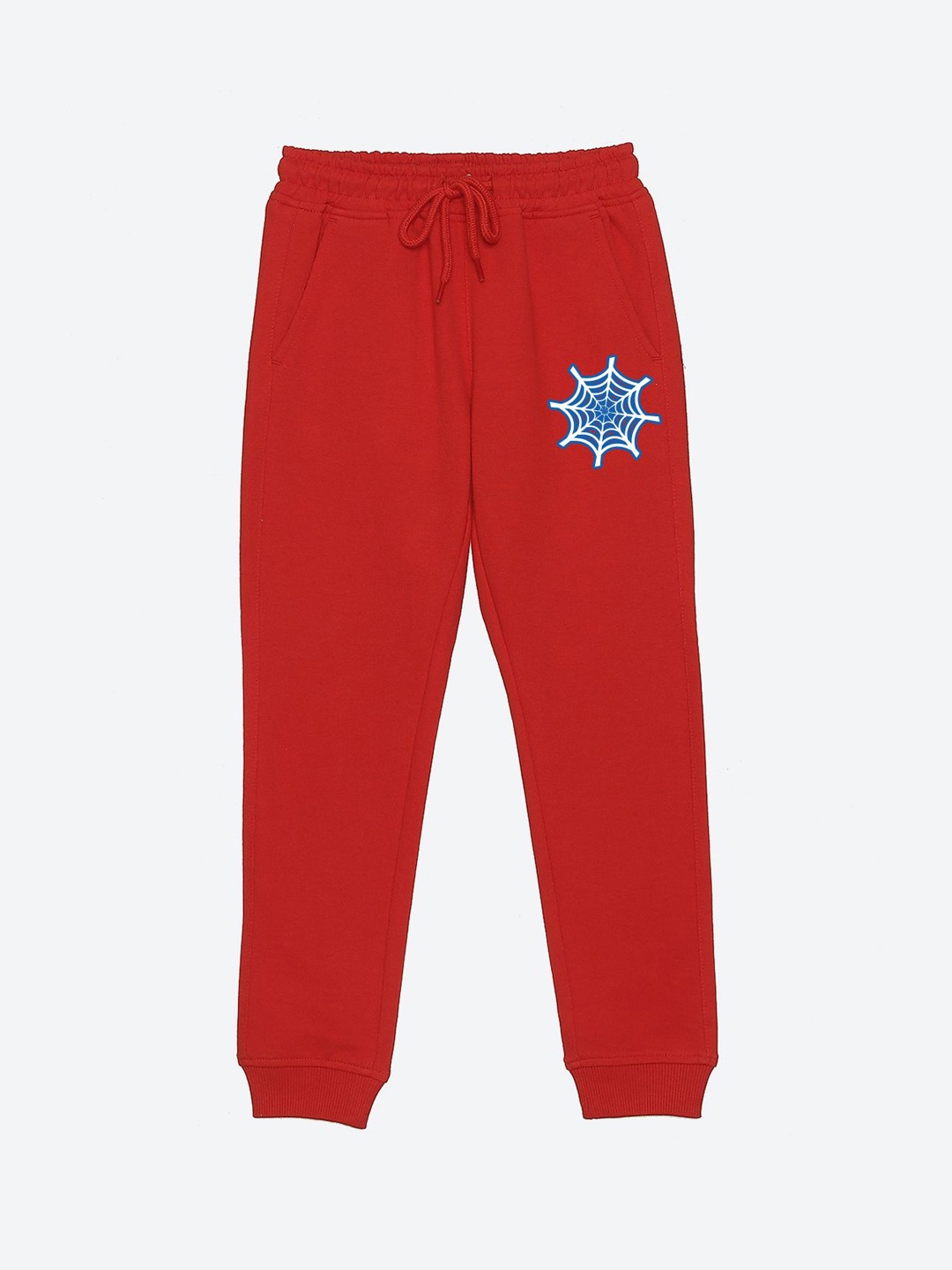 

YK Marvel Boys Spider-Man Graphic Printed Mid-Rise Joggers, Red