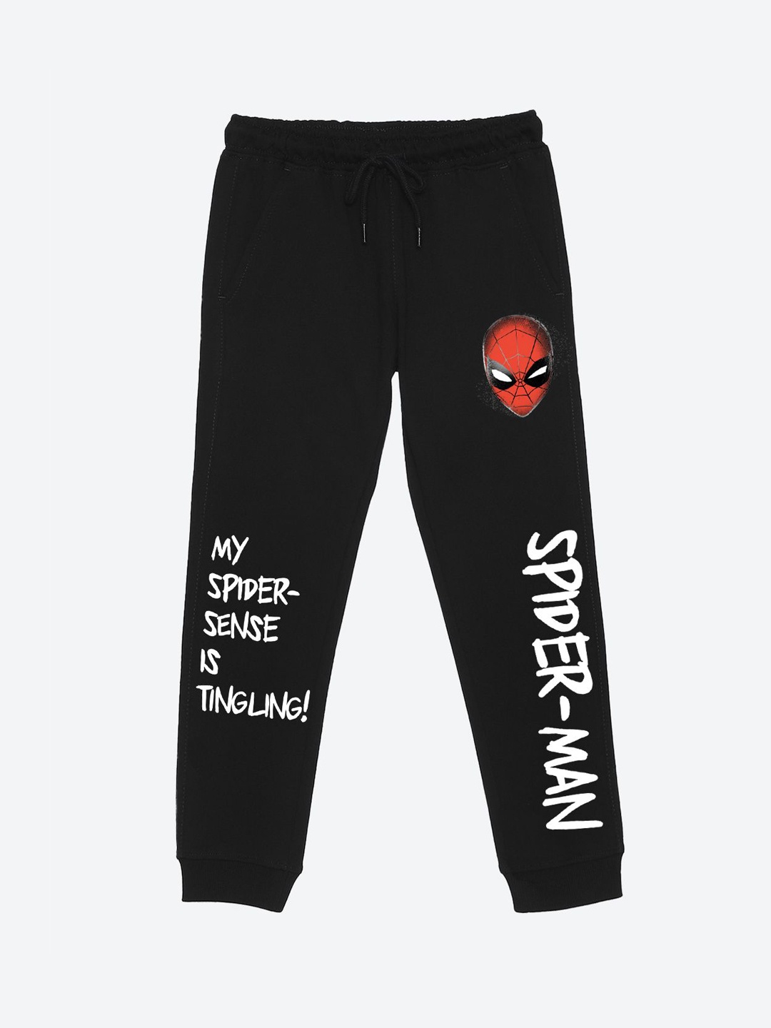 

YK Marvel Boys Marvel Spider-Man Graphic Printed Joggers, Black