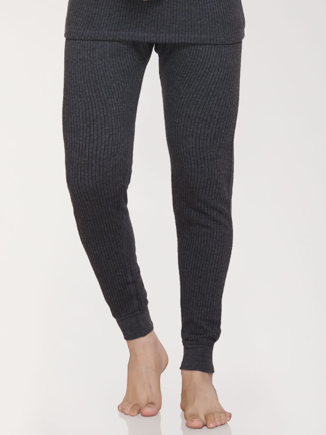 

ARRAY Men Cotton Mid-Rise Thermal Bottoms, Charcoal