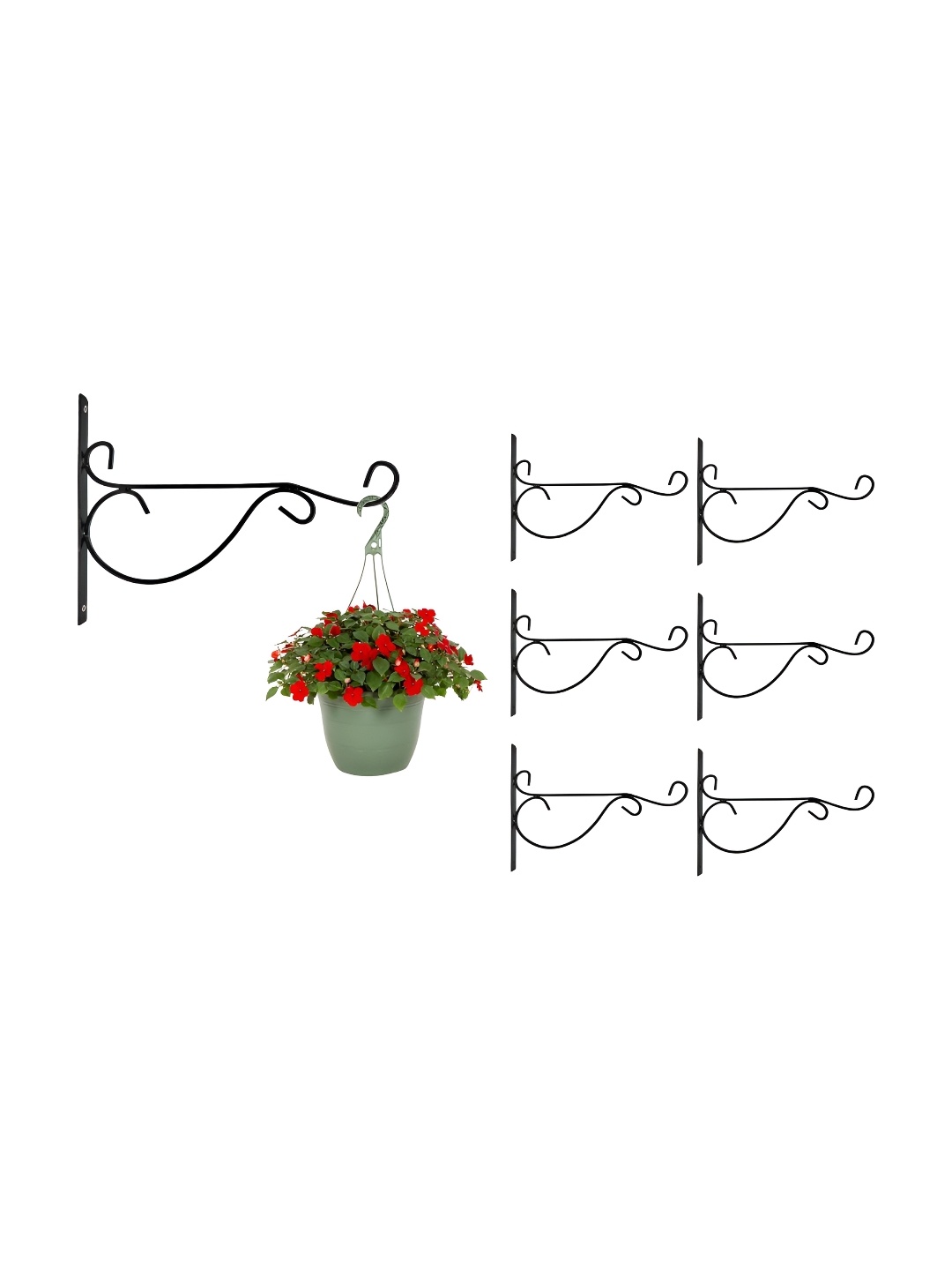 

GARDEN DECO 6-Pcs Black Designer Wall Brackets