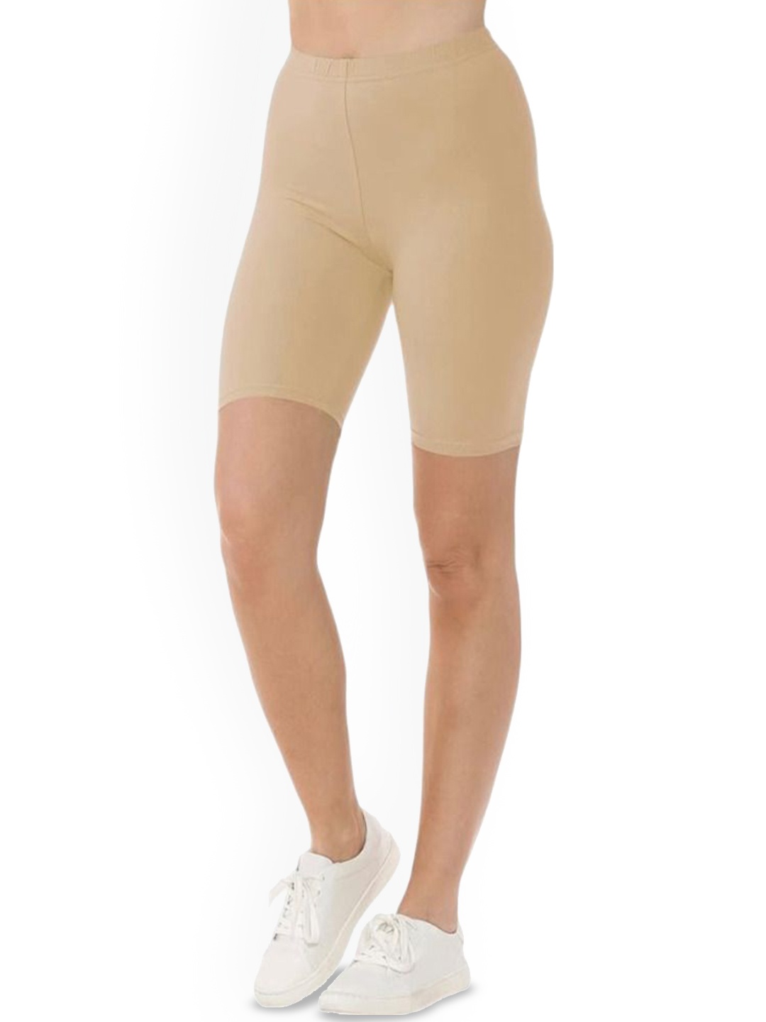

BODYMIST Women Cotton Cycling Sports Shorts, Beige