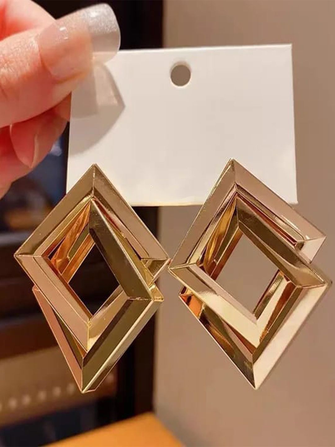 

BEYTER Stainless Steel Geometric Shaped Korean Studs, Gold