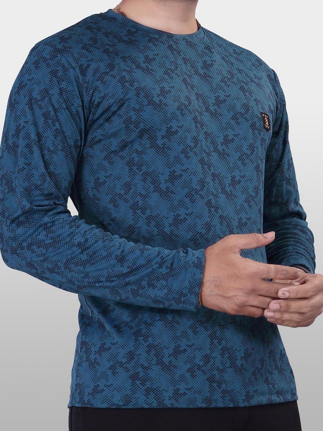 

VeBNoR Men Abstract Printed Round Neck Casual T-shirt, Blue