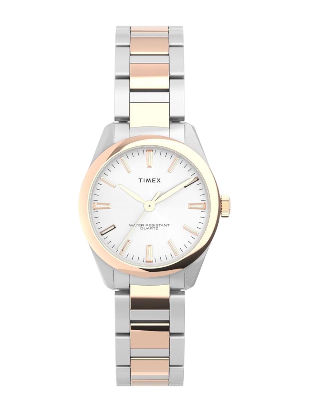 

Timex Women Brass Dial & Stainless Steel Straps Analogue Watch TW2V26500, White