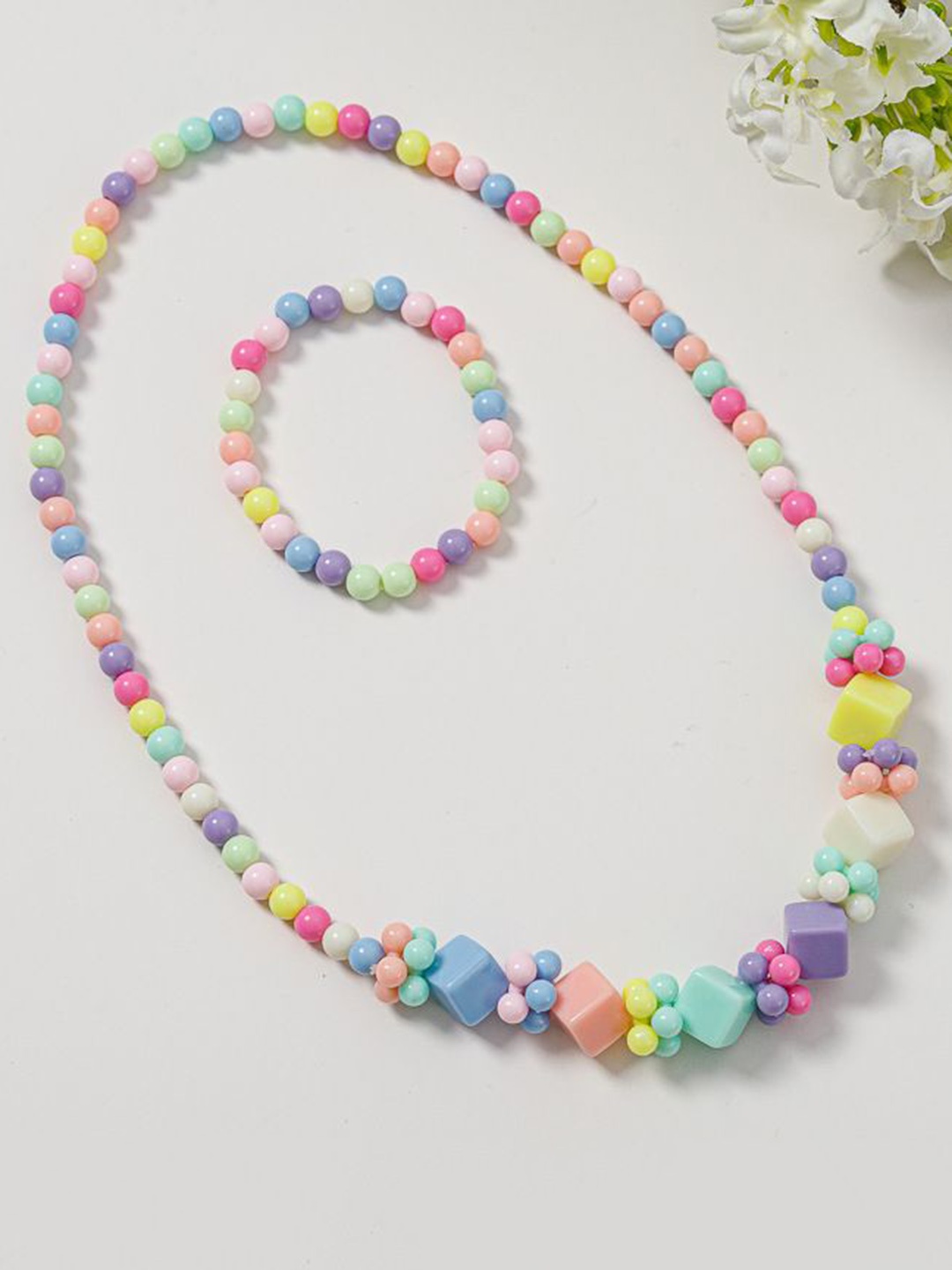 

SYGA Girls Beaded Necklace and Bracelet, Purple