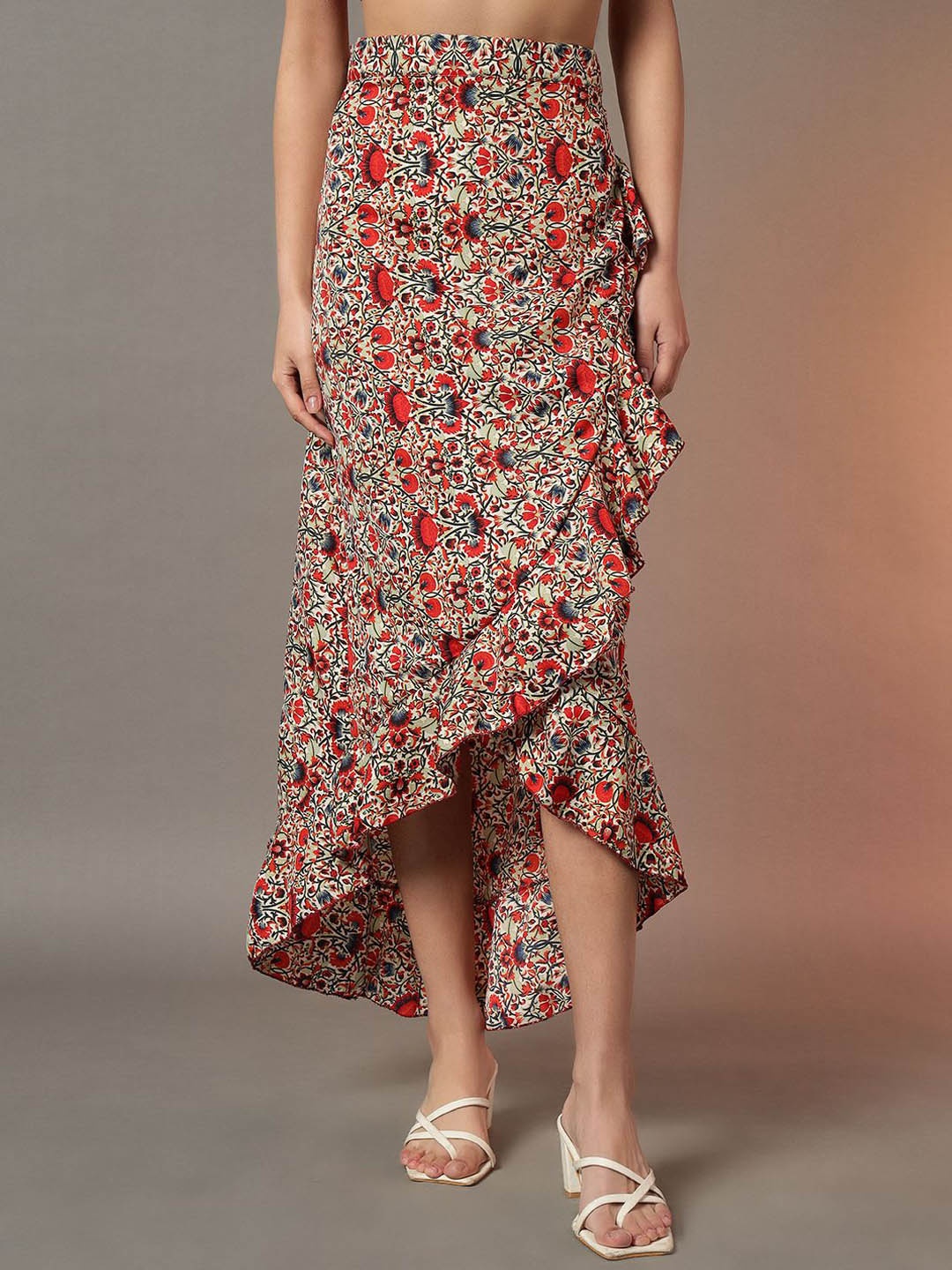 

Trend Arrest Women Wrap Around Tie-Up Maxi Skirt, Red