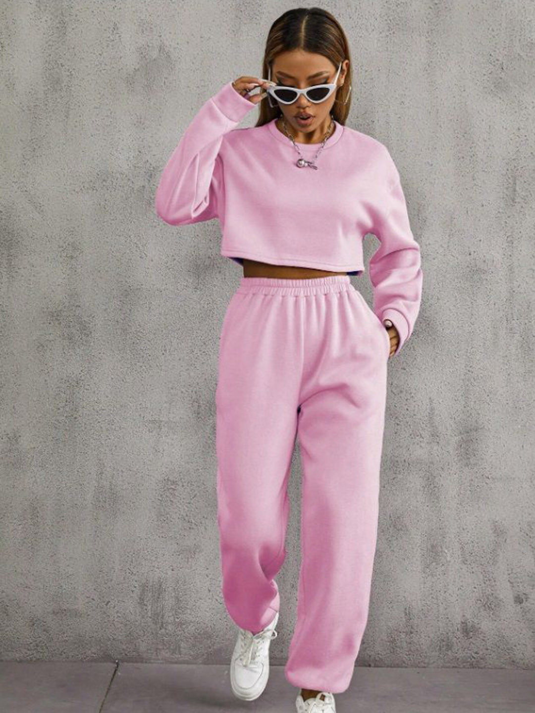 

TABADTOD Women Super Loose Fit Co-Ords, Pink